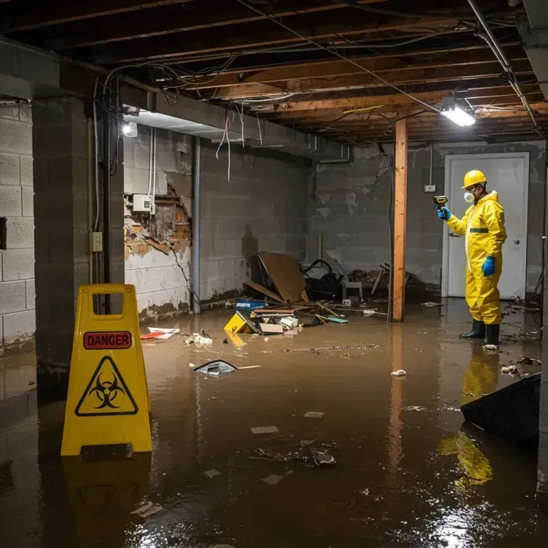 Flooded Basement Electrical Hazard in Greenfield, IN Property