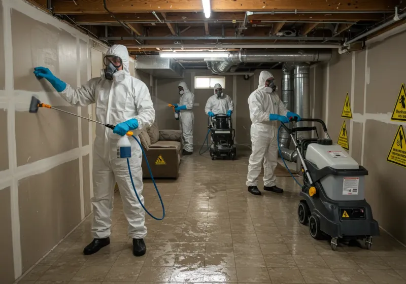 Basement Moisture Removal and Structural Drying process in Greenfield, IN